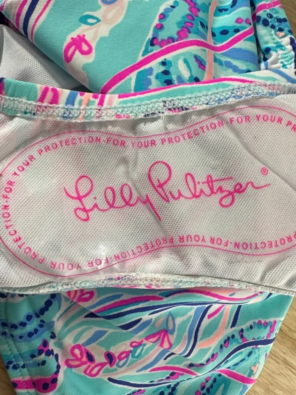 Lilly Pulitzer Riya One Piece Swimsuit Size 6 Bayside Blue Under The Moon SW2174